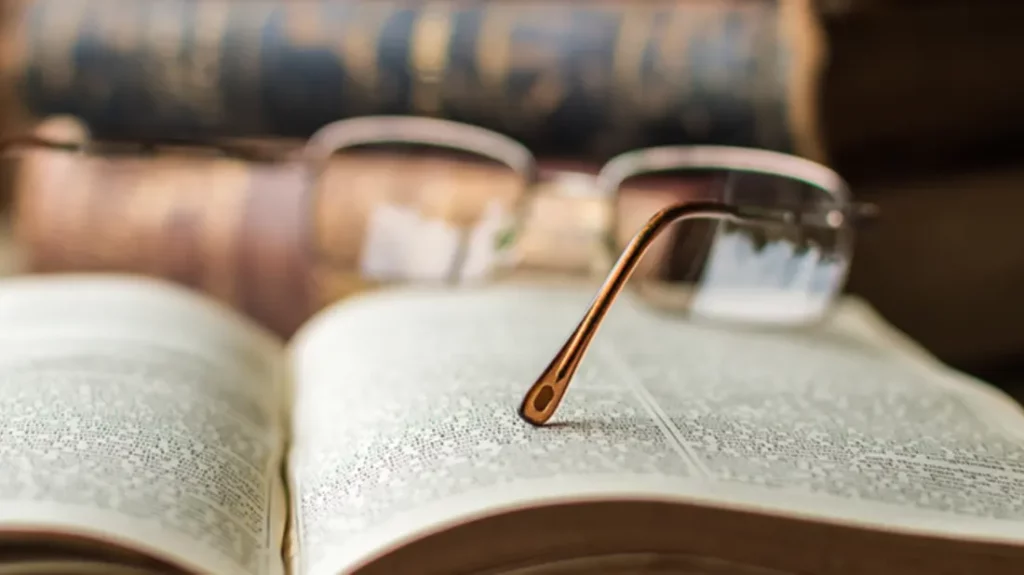 book and glasses